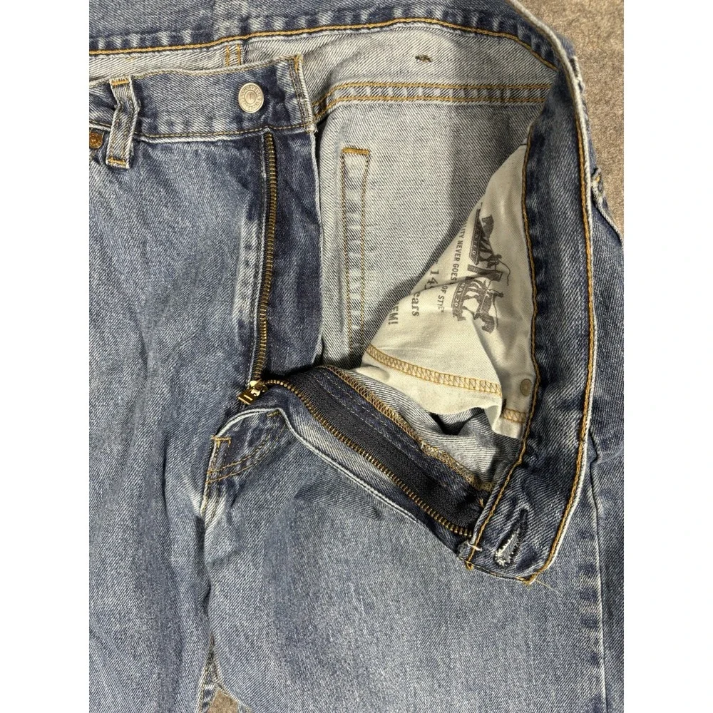 Levis 505 Vintage‎ Orange Tab Blue Light Wash Denim Jeans Straight Reg Fit 40x32